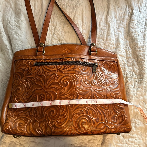 Patricia Nash Tan Embossed Leather Shoulder Bag - Picture 3 of 4